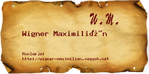 Wigner Maximilián névjegykártya
